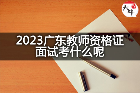 2023广东教师资格证面试