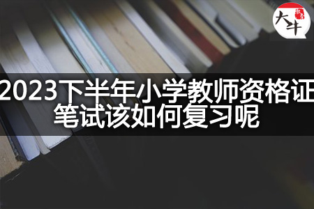 2023下半年小学教师资格证笔试