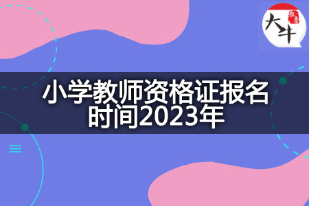 小学教师资格证报名时间2023下半年