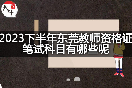 2023下半年东莞教师资格证笔试科目