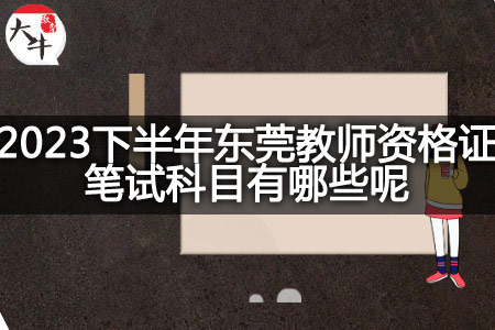 2023下半年东莞教师资格证笔试科目