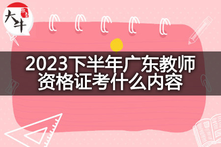 2023下半年广东教师资格证