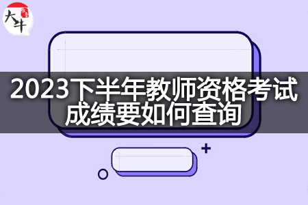 2023下半年教师资格考试成绩