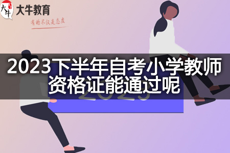 2023下半年自考小学教师资格证