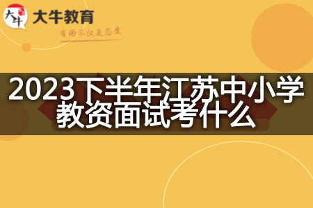 2023下半年江苏中小学教资面试