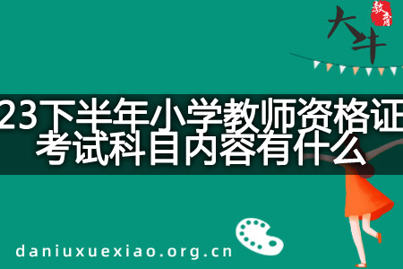 23下半年小学教师资格证考试科目内容