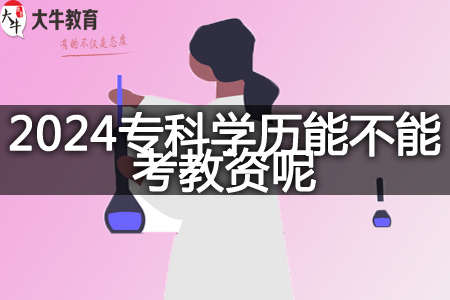 2024年专科学历考教资