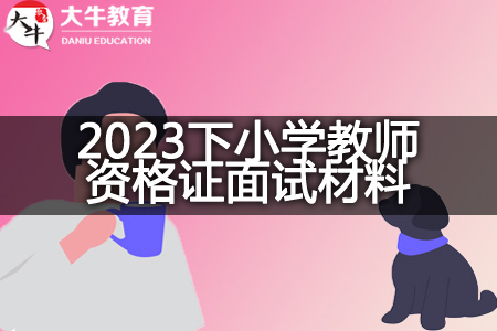 2023下小学教师资格证面试材料