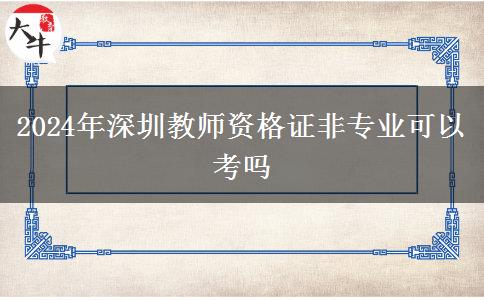 2024年深圳教师资格证非专业