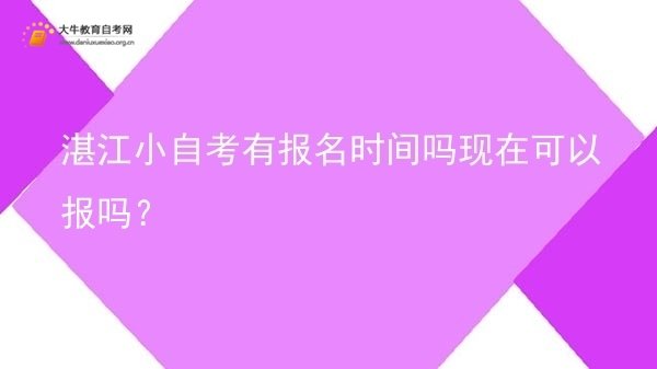 湛江小自考有报名时间吗现在可以报吗？图片