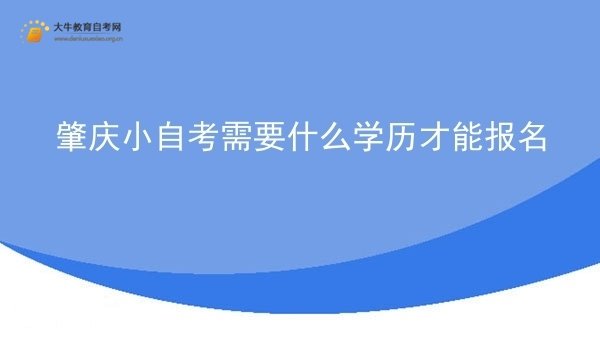 肇庆小自考需要什么学历才能报名图片