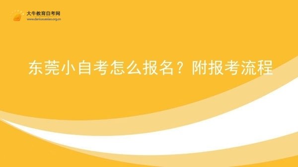 东莞小自考怎么报名？附报考流程图片