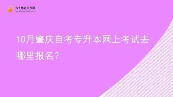10月肇庆自考专升本网上考试去哪里报名？图片