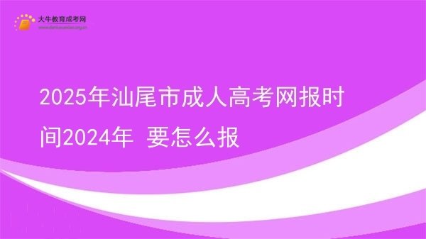 2025年汕尾市成人高考网报时间2024年 要怎么报图片