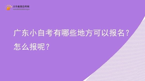 广东小自考有哪些地方可以报名？怎么报呢？图片