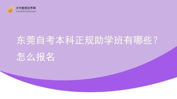 东莞自考本科正规助学班有哪些？怎么报名图片