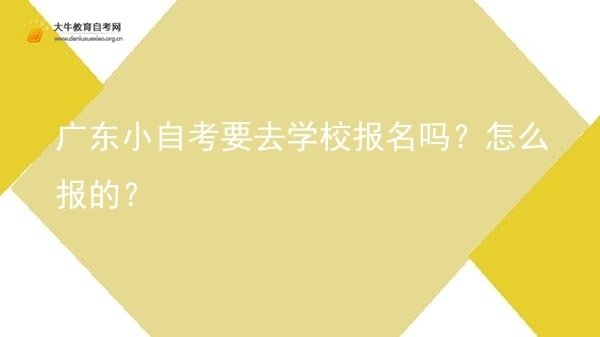 广东小自考要去学校报名吗？怎么报的？图片