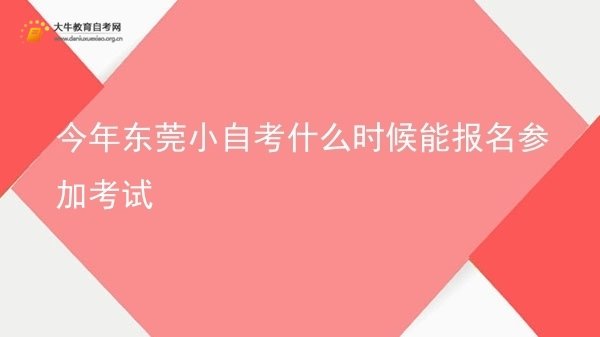 今年东莞小自考什么时候能报名参加考试图片
