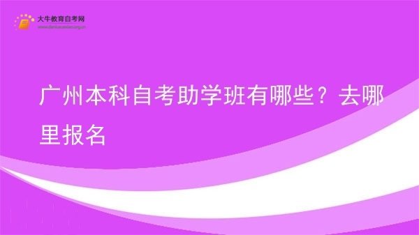 广州本科自考助学班有哪些？去哪里报名图片
