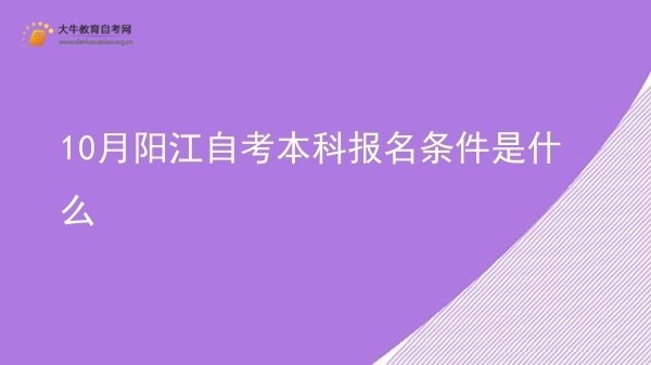 10月阳江自考本科报名条件是什么图片