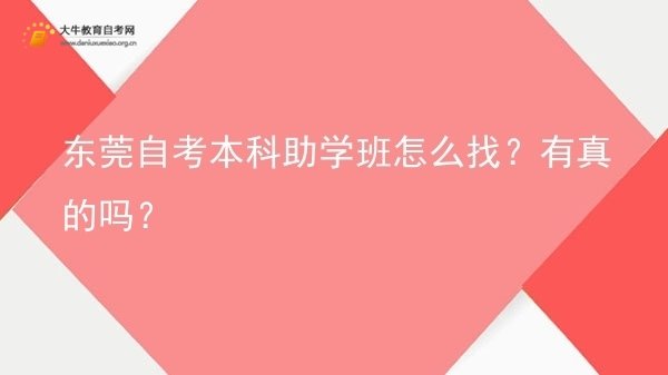 东莞自考本科助学班怎么找？有真的吗？图片