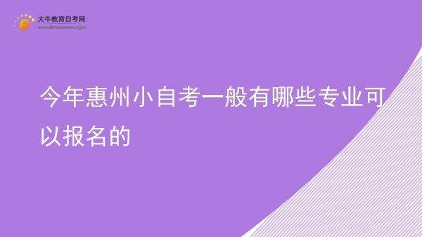 今年惠州小自考一般有哪些专业可以报名的图片
