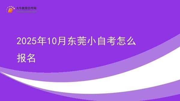 2025年10月东莞小自考怎么报名图片