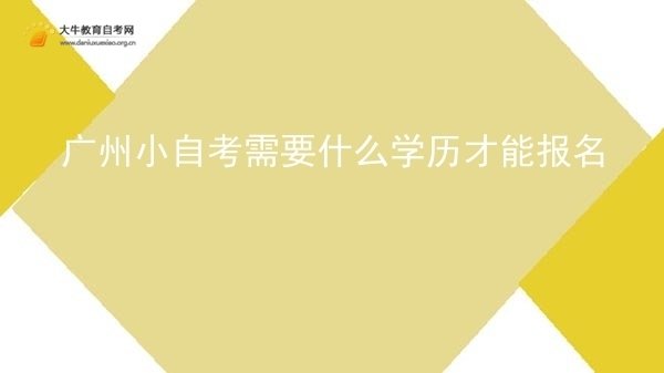 广州小自考需要什么学历才能报名图片