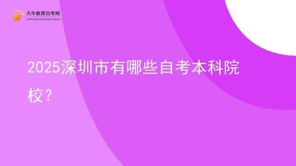 2025深圳市有哪些自考本科院校？图片