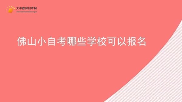 佛山小自考哪些学校可以报名图片