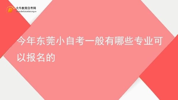 今年东莞小自考一般有哪些专业可以报名的图片