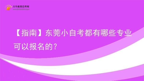 【指南】东莞小自考都有哪些专业可以报名的？图片