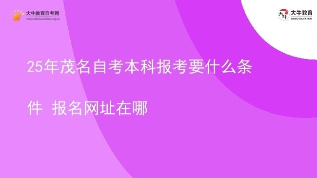 25年茂名自考本科报考要什么条件 报名网址在哪图片