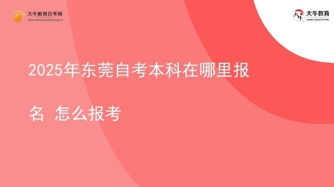 2025年东莞自考本科在哪里报名 怎么报考图片