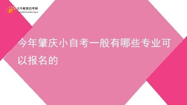 今年肇庆小自考一般有哪些专业可以报名的图片
