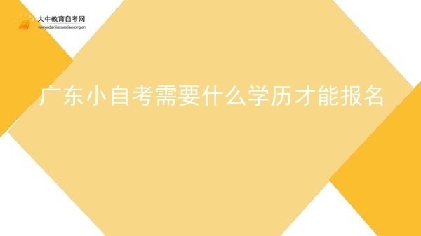 广东小自考需要什么学历才能报名图片