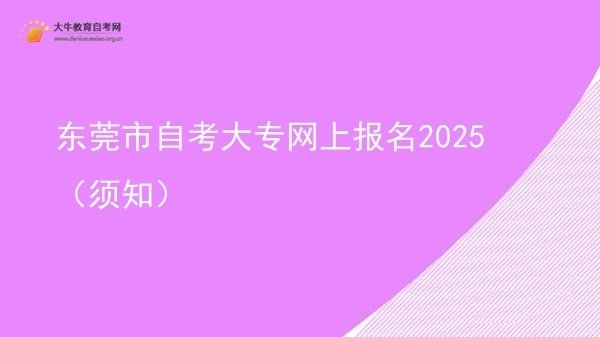 东莞市自考大专网上报名2025（须知）图片