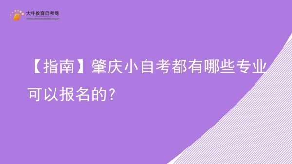 【指南】肇庆小自考都有哪些专业可以报名的？图片