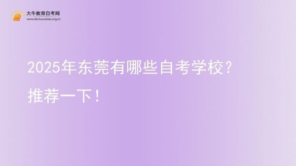 2025年东莞有哪些自考学校？推荐一下！图片