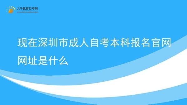 现在深圳市成人自考本科报名官网网址是什么图片