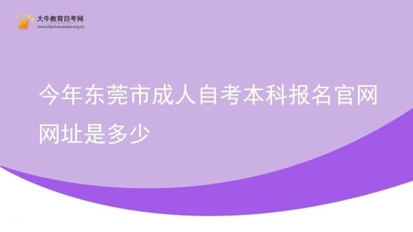 今年东莞市成人自考本科报名官网网址是多少图片