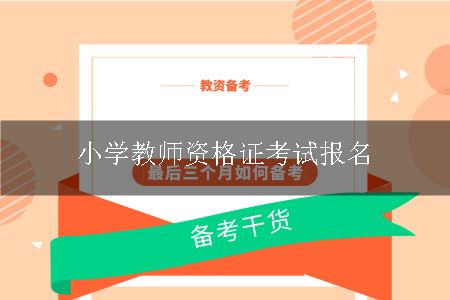 广东小学教师资格证考试报名