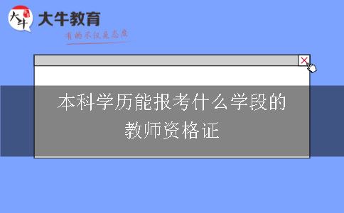 本科学历能报考什么学段的教师资格证