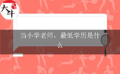 当小学老师，最低学历是什么