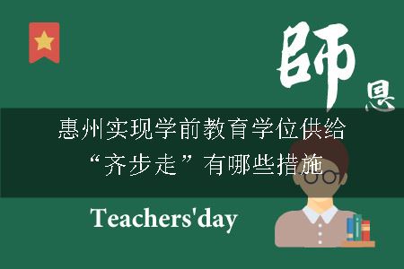 惠州实现学前教育学位供给“齐步走”有哪些措施