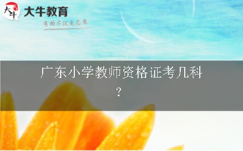 广东小学教师资格证