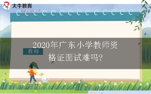 2020年广东省小学教师资格证