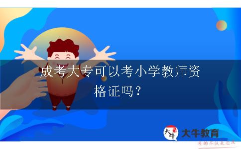成考大专可以考小学教师资格证吗？