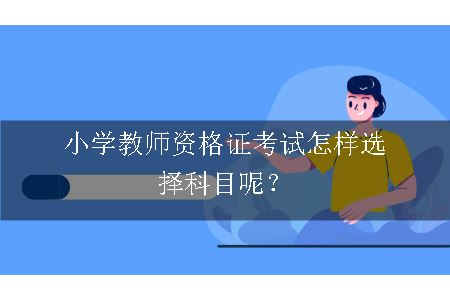 小学教师资格证考试怎样选择科目呢？