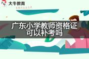 广东小学教师资格证可以补考吗？